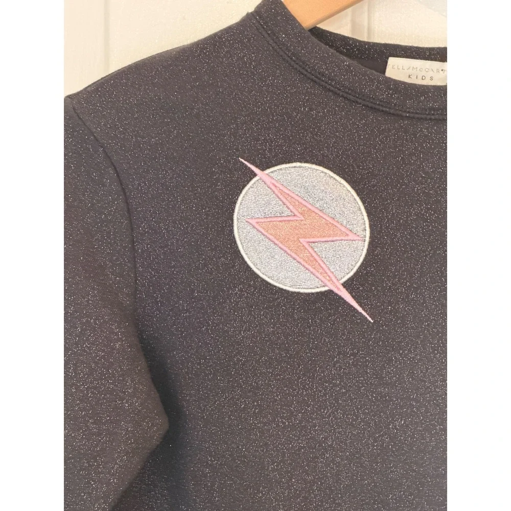 Stella McCartney‎ | Kids Sweatshirt 8Y Black Glitter Swan Floral